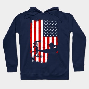 Archery Hunting Bow Hunter American Flag Hoodie